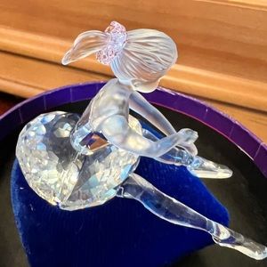 Swarovski Crystal sitting ballerina retired